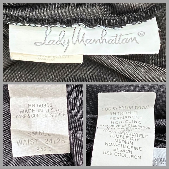 Vintage 70s Black Satin Lace Slip Skirt. XS/S. Lingerie Whimsigoth Coquette Goth - Picture 9 of 10